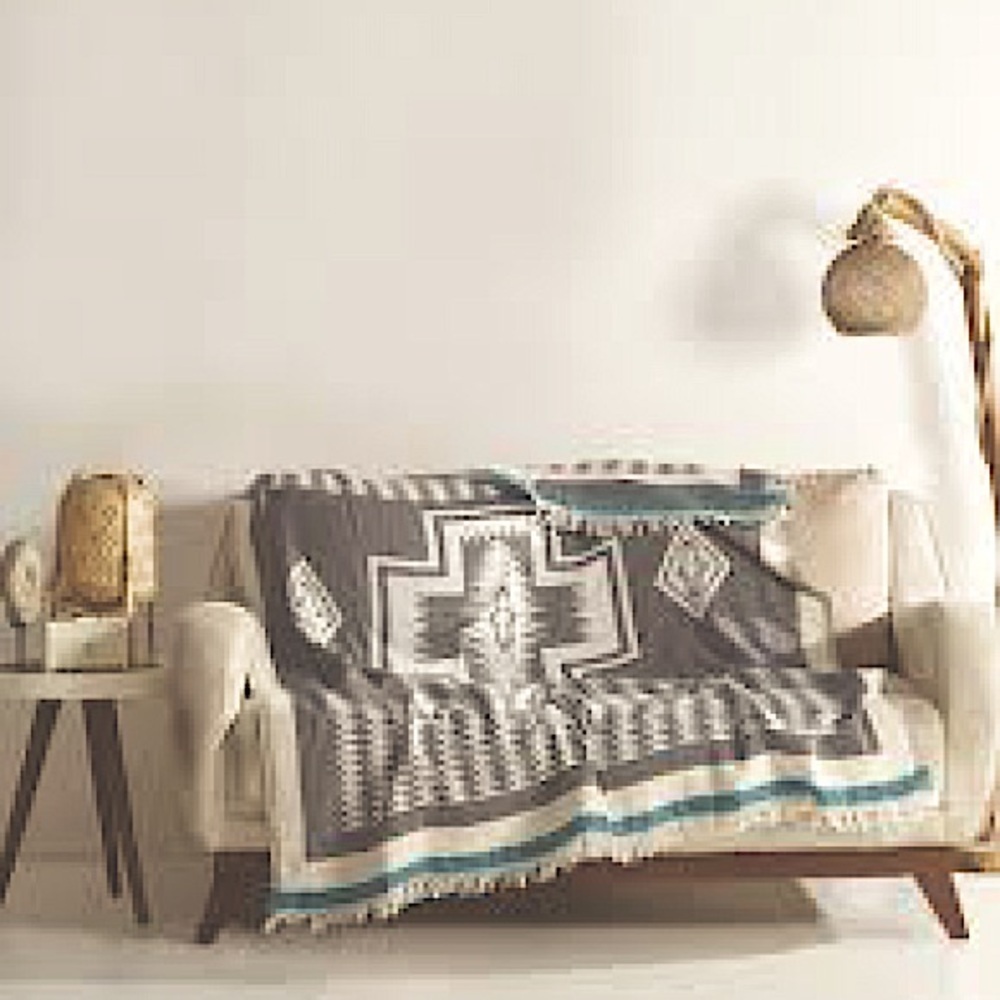 Anthropologie EVERYWHERE Blanket Organic Cotton Soft Loom Weave Hand Crafted - Picture 2 of 14